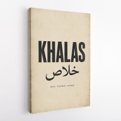 Khalas Arabic Script Text Wall Art