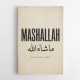 Mashallah Arabic English Calligraphy Wall Art