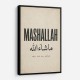 Mashallah Arabic English Calligraphy Wall Art
