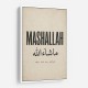 Mashallah Arabic English Calligraphy Wall Art