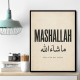 Mashallah Arabic English Calligraphy Wall Art