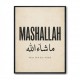 Mashallah Arabic English Calligraphy Wall Art