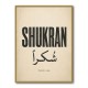 Shukran Arabic Thank You Vintage Art Print