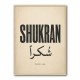 Shukran Arabic Thank You Vintage Art Print