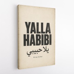 Yalla Habibi Arabic Quote Vintage Art Print