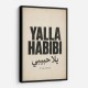 Yalla Habibi Arabic Quote Vintage Art Print