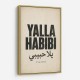 Yalla Habibi Arabic Quote Vintage Art Print