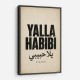 Yalla Habibi Arabic Quote Vintage Art Print