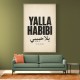 Yalla Habibi Arabic Quote Vintage Art Print