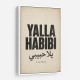 Yalla Habibi Arabic Quote Vintage Art Print