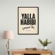 Yalla Habibi Arabic Quote Vintage Art Print