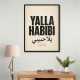 Yalla Habibi Arabic Quote Vintage Art Print