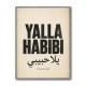 Yalla Habibi Arabic Quote Vintage Art Print