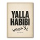 Yalla Habibi Arabic Quote Vintage Art Print