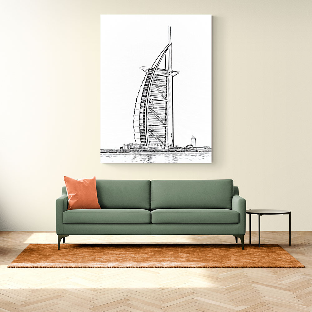 Burj Al Arab Pencil Drawing