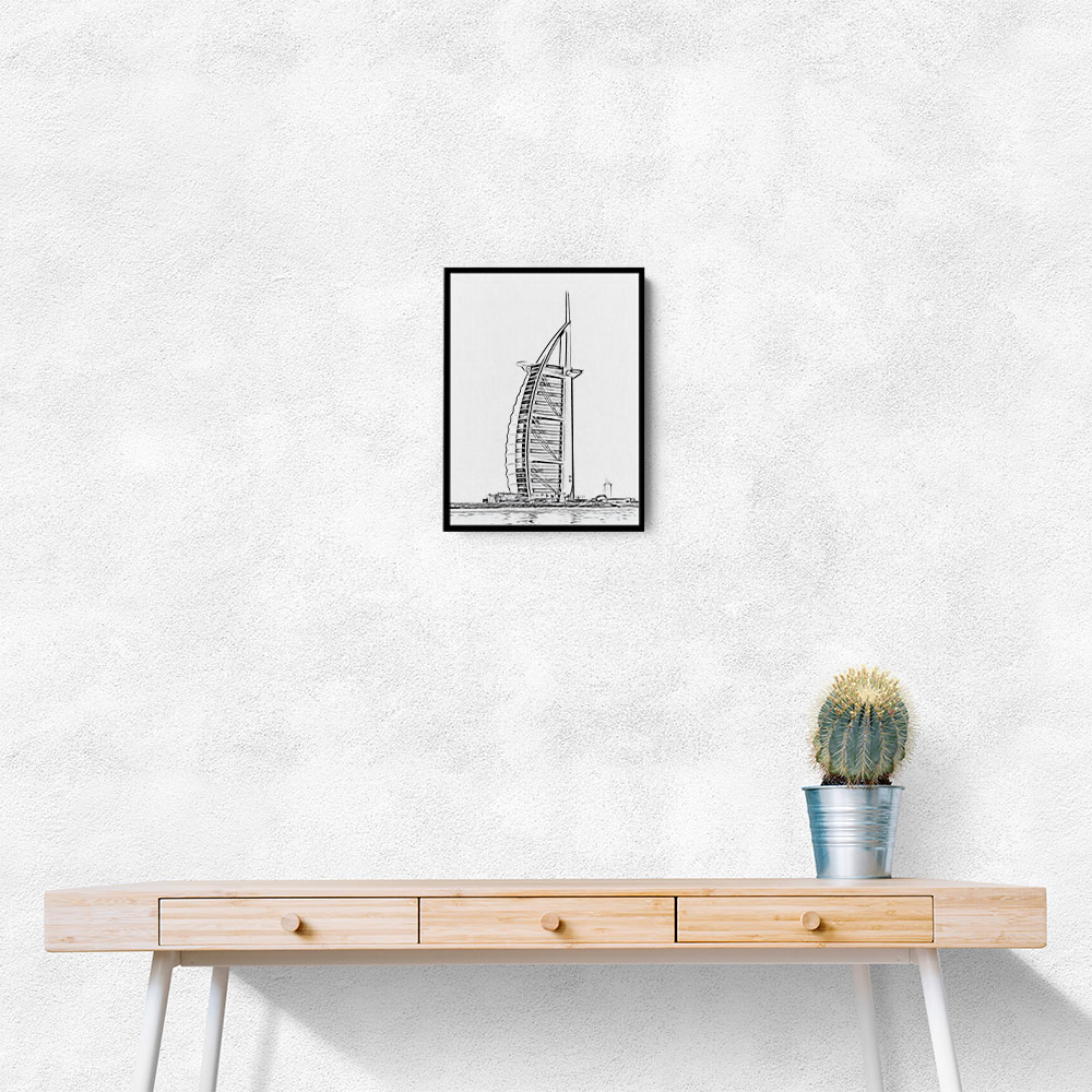 Burj Al Arab Pencil Drawing