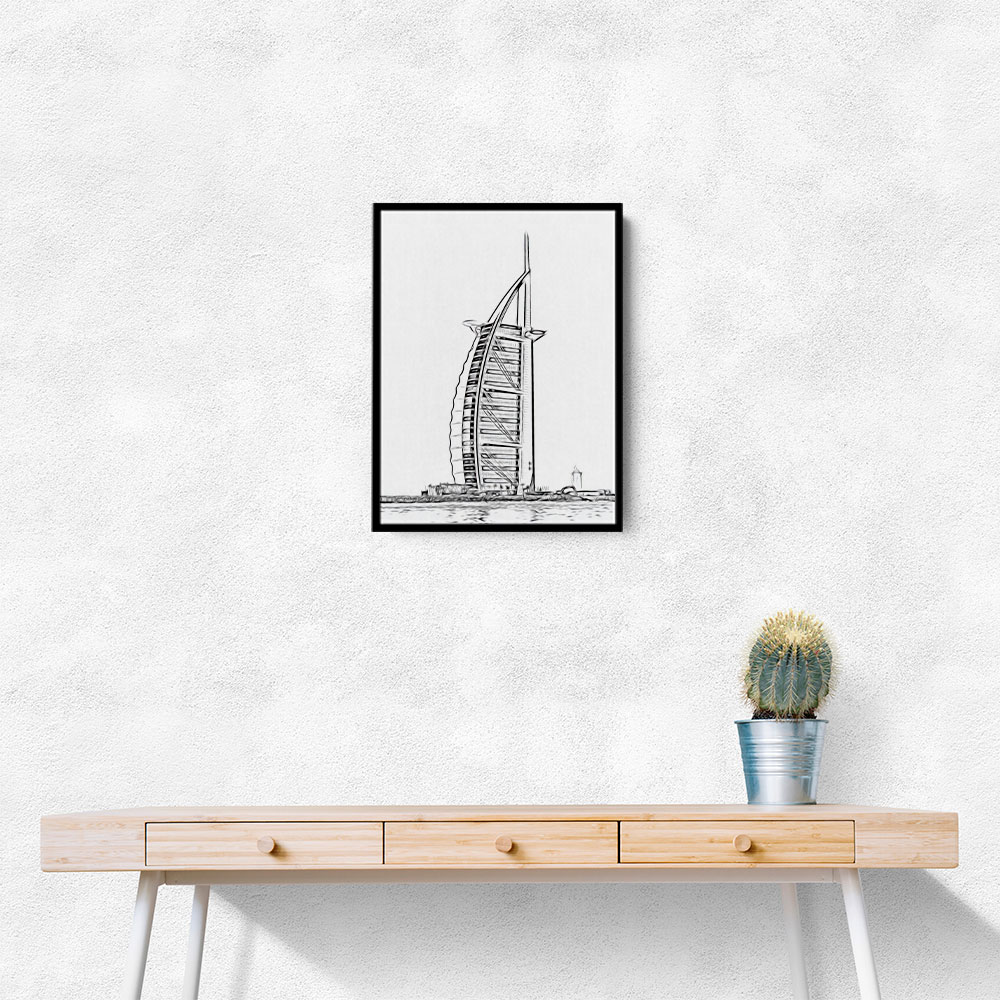 Burj Al Arab Pencil Drawing