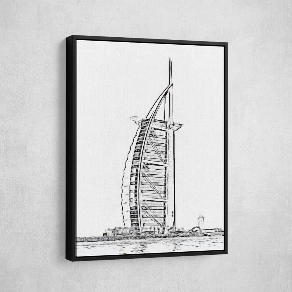 Burj Al Arab Pencil Drawing