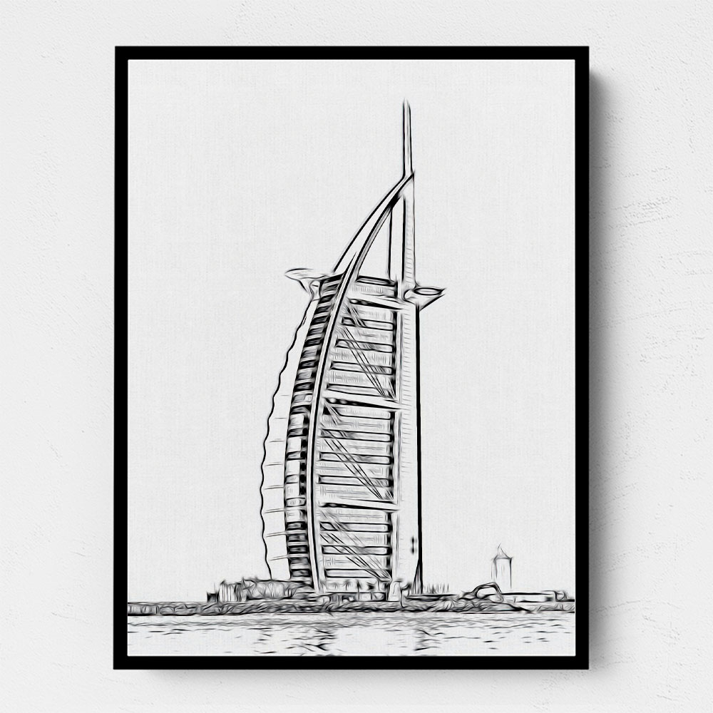 Burj Al Arab Pencil Drawing