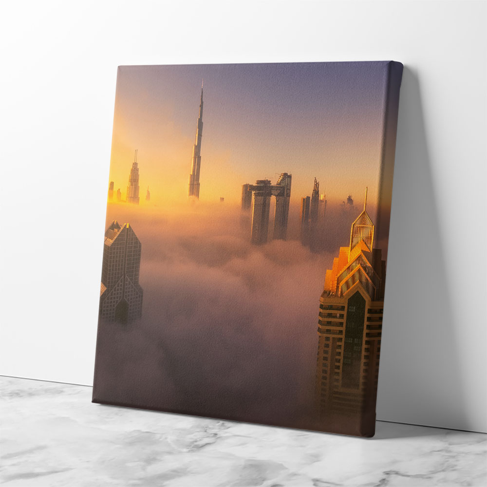 Dubai Foggy Sunrise in the City