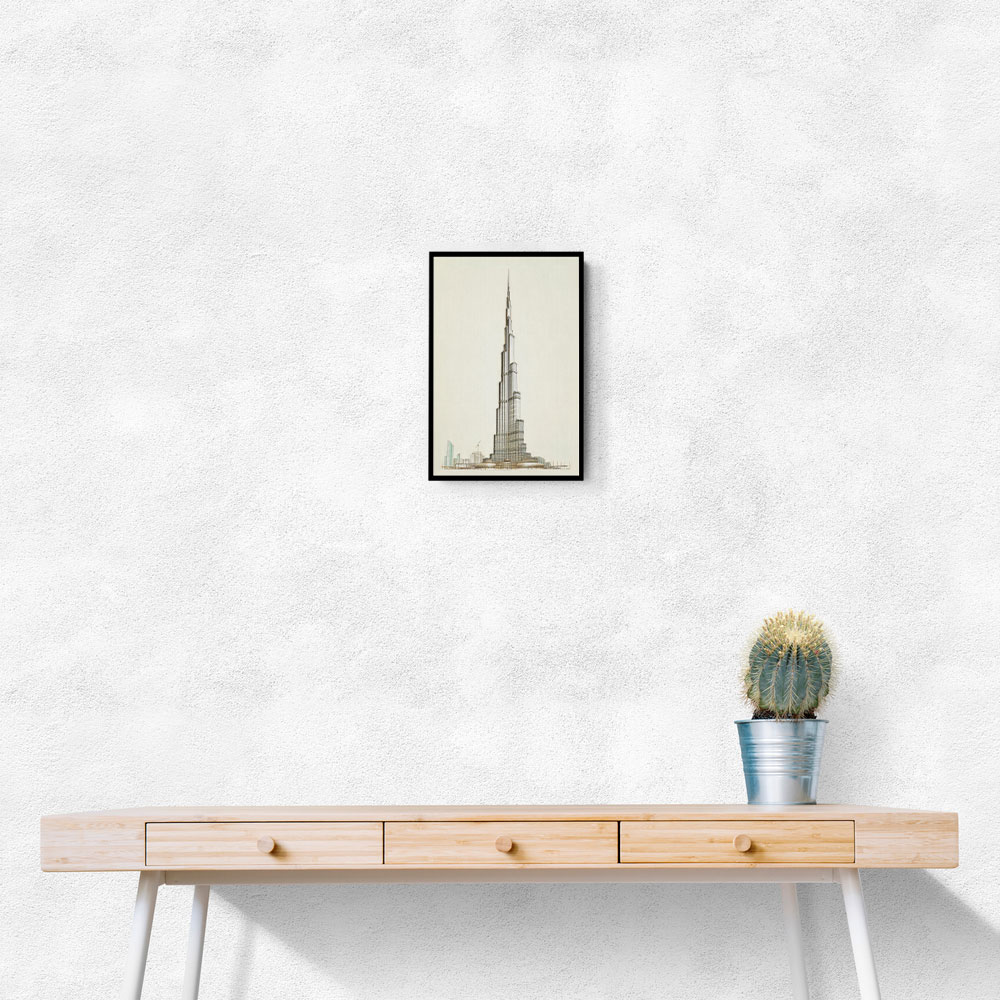 Burj Khalifa Pencil Sketch Artwork