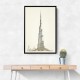 Burj Khalifa Pencil Sketch Artwork