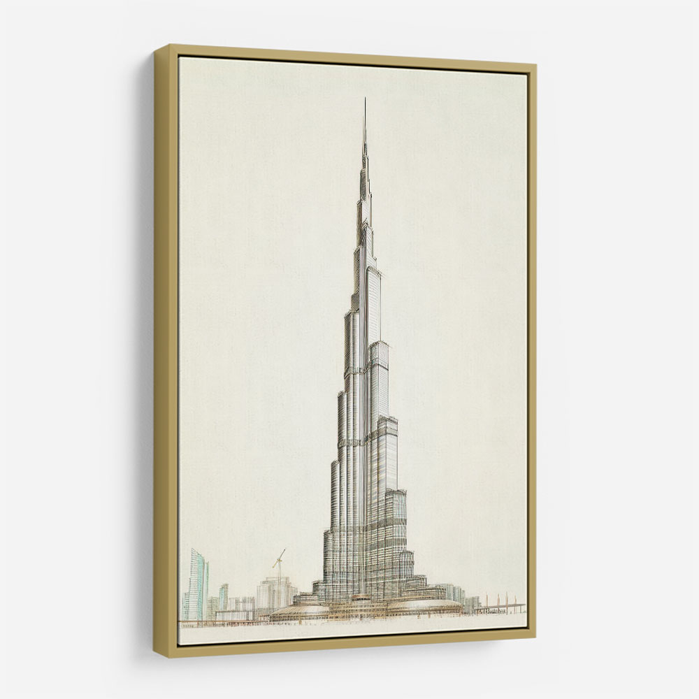 Burj Khalifa Pencil Sketch Artwork