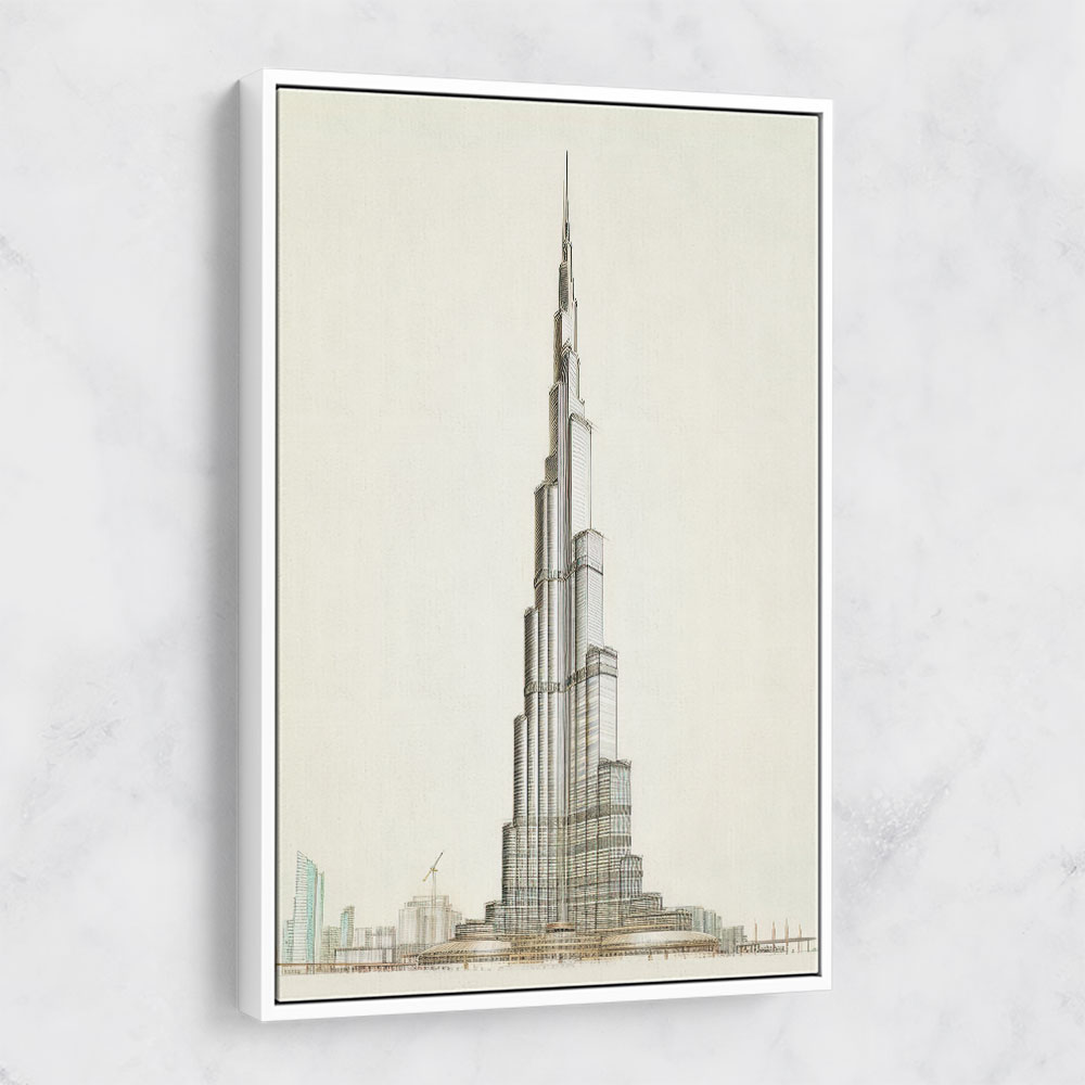 Burj Khalifa Pencil Sketch Artwork