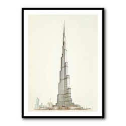 Burj Khalifa Pencil Sketch Artwork