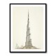 Burj Khalifa Pencil Sketch Artwork