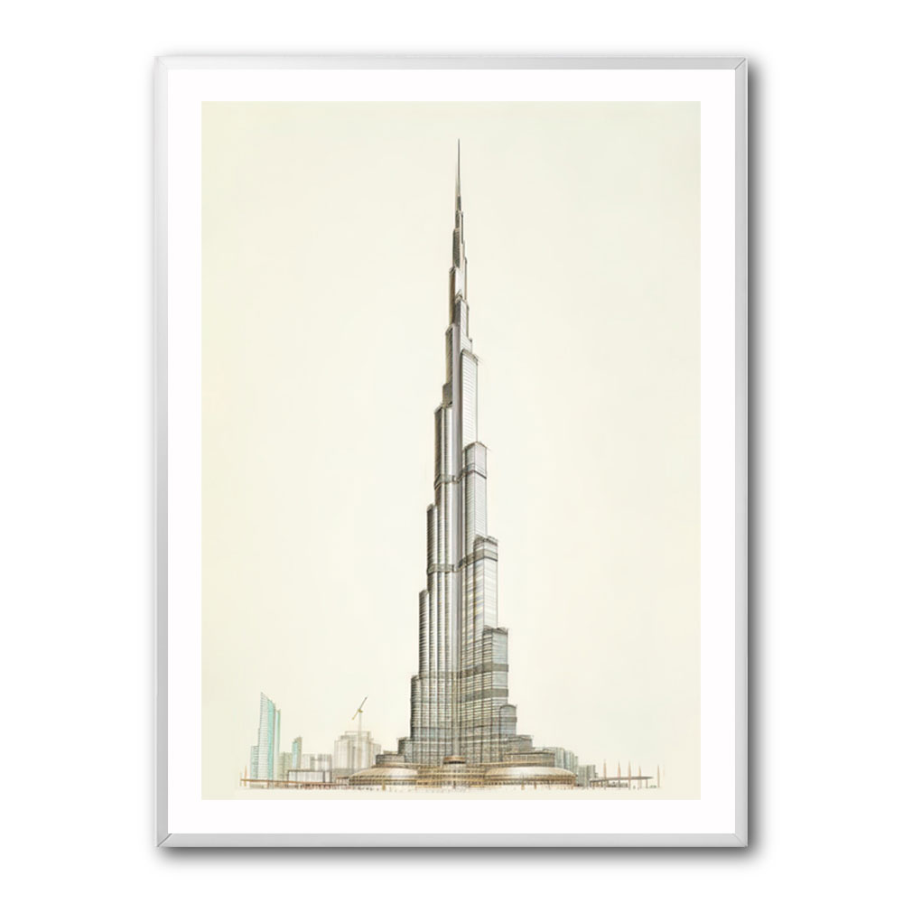 Burj Khalifa Pencil Sketch Artwork