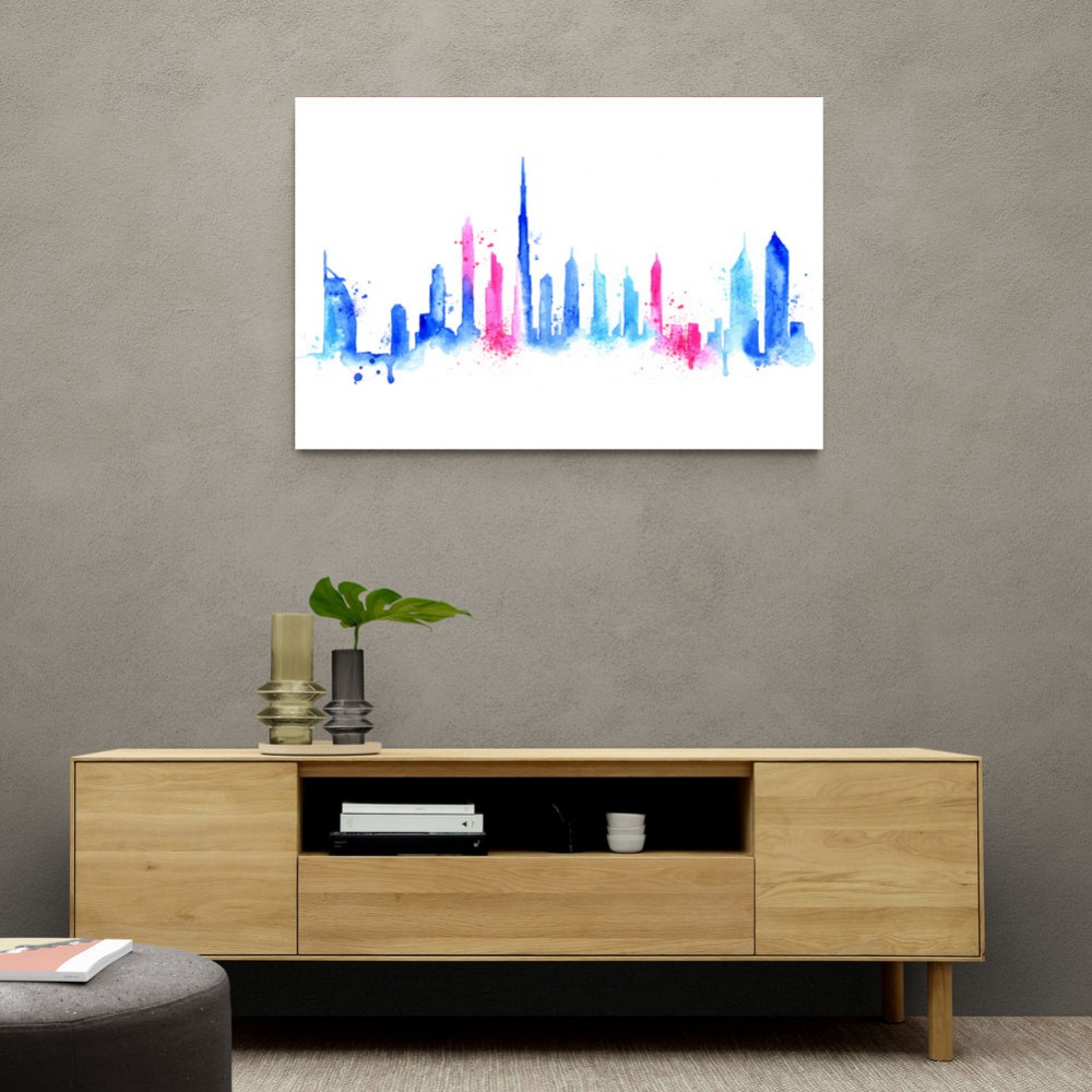 Dubai Skyline Water Colour