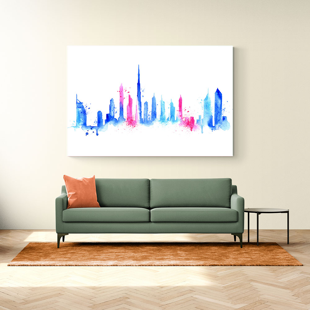 Dubai Skyline Water Colour