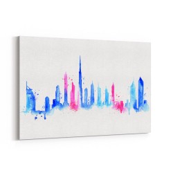 Dubai Skyline Water Colour