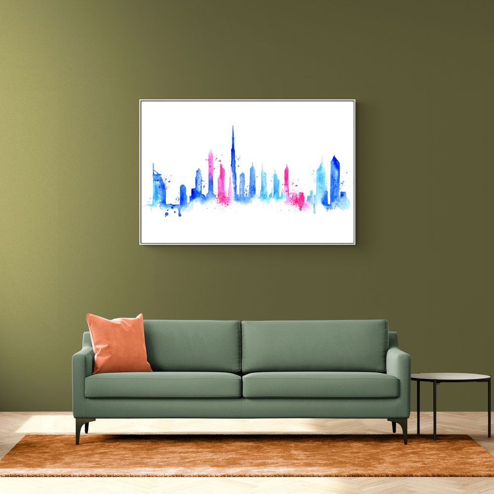 Dubai Skyline Water Colour