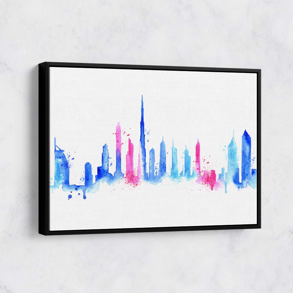Dubai Skyline Water Colour