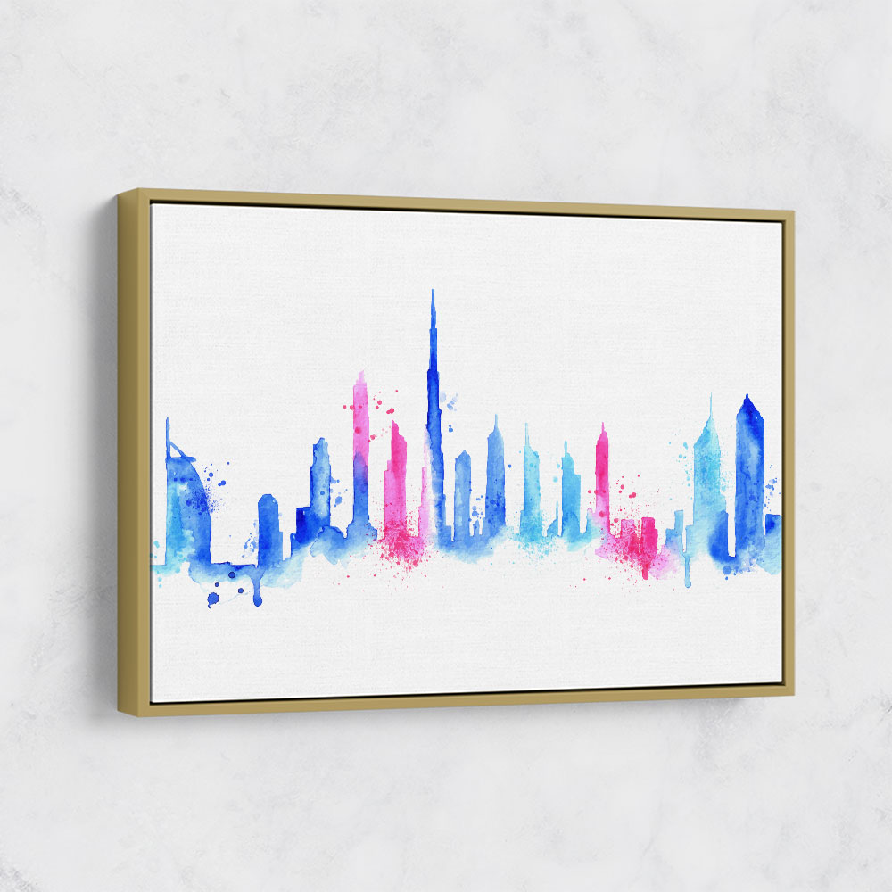 Dubai Skyline Water Colour