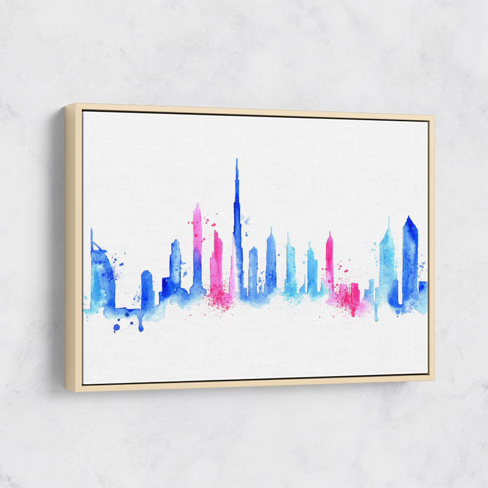 Dubai Skyline Water Colour