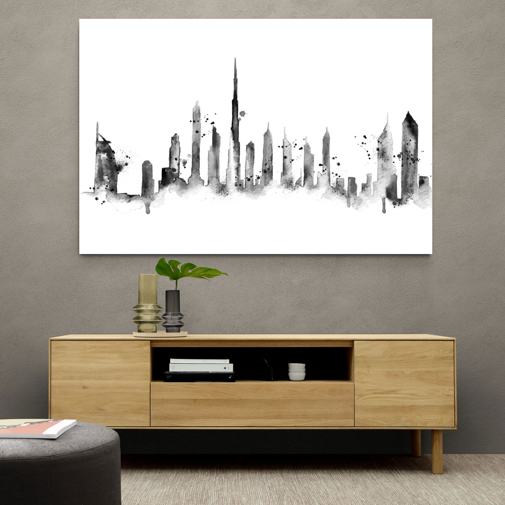 Dubai Skyline Black & White