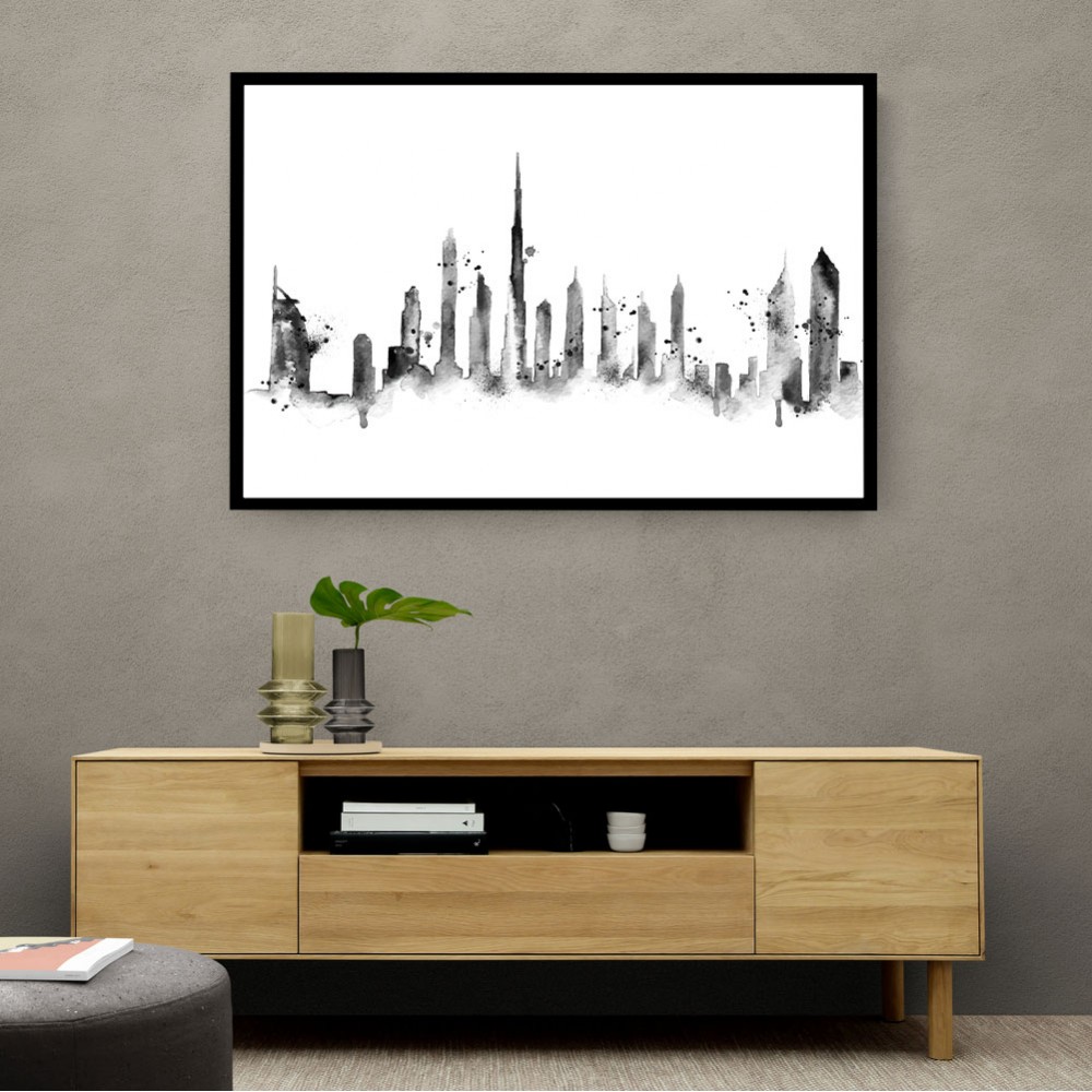 Dubai Skyline Black & White