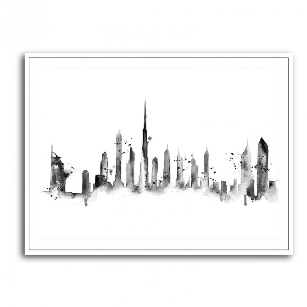 Dubai Skyline Black & White