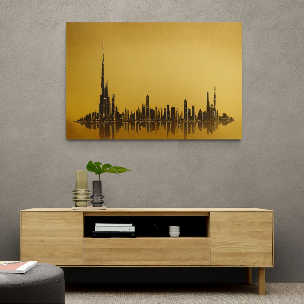 Dubai Skyline Golden Abstract