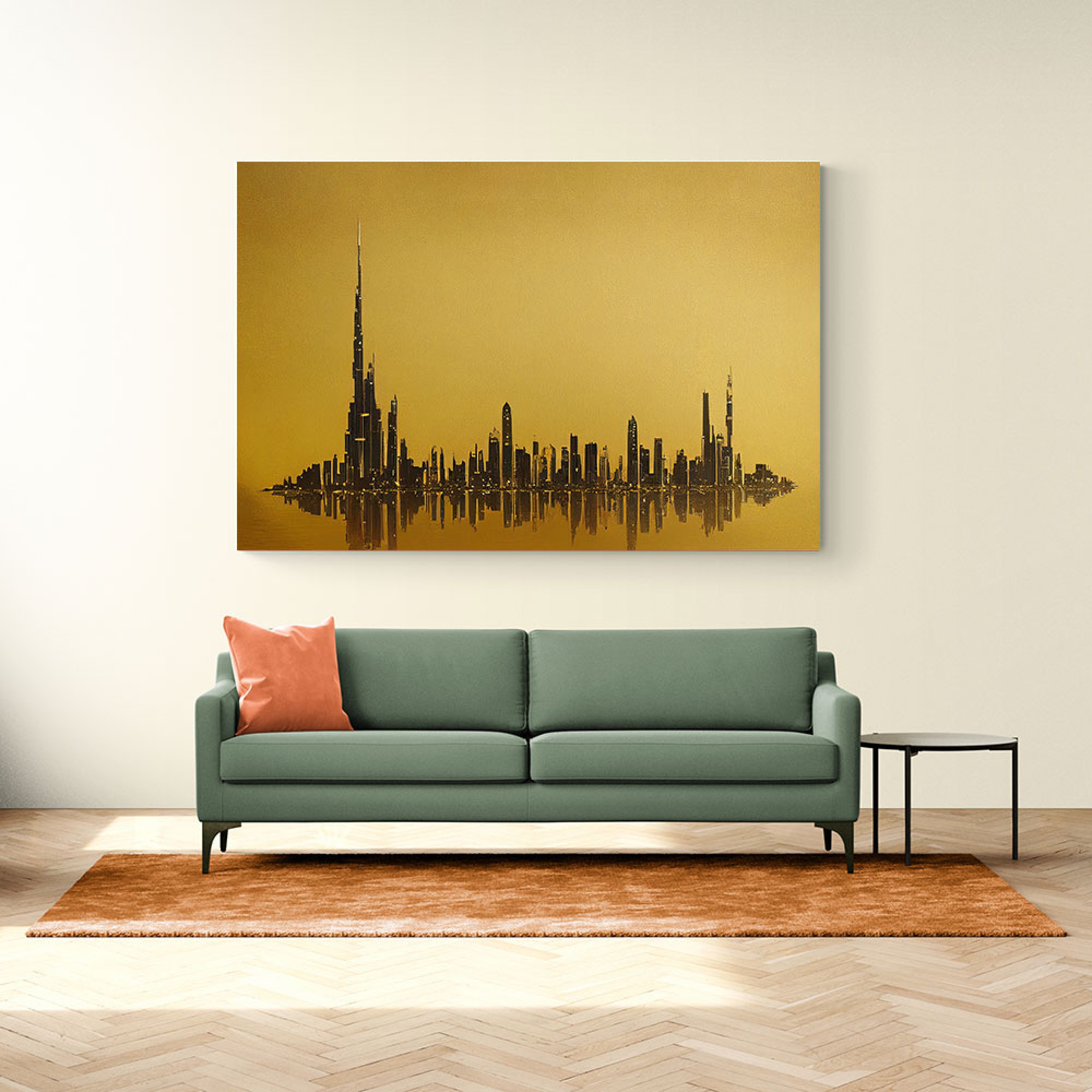 Dubai Skyline Golden Abstract