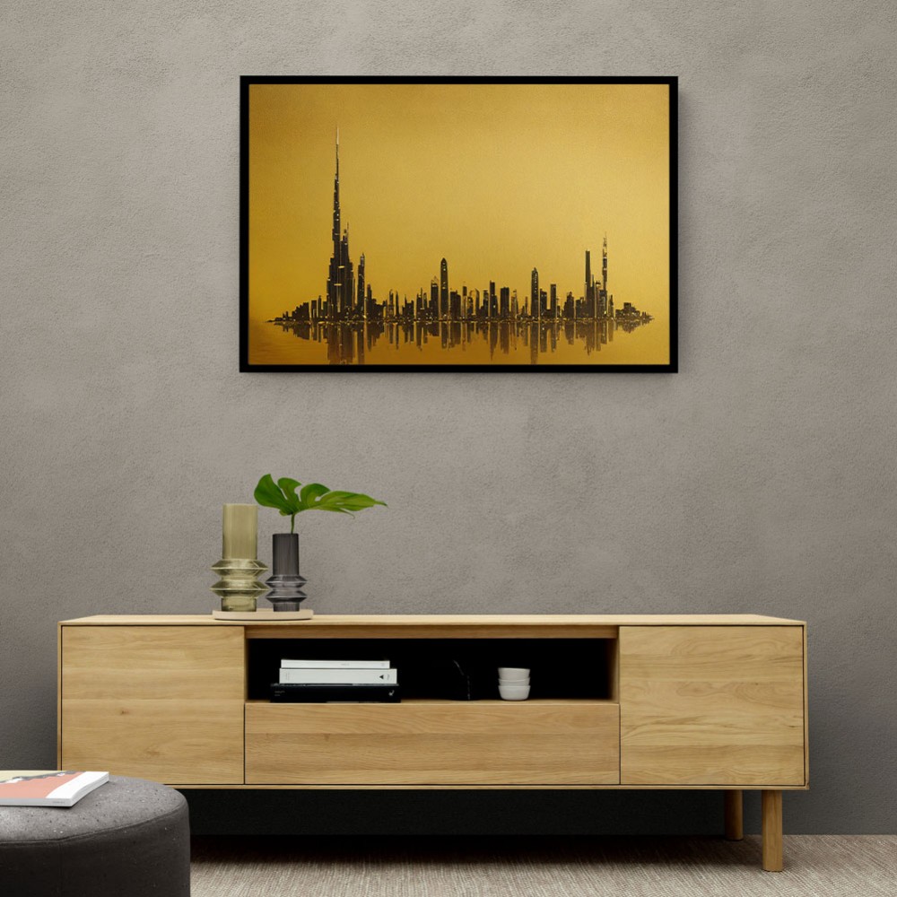 Dubai Skyline Golden Abstract