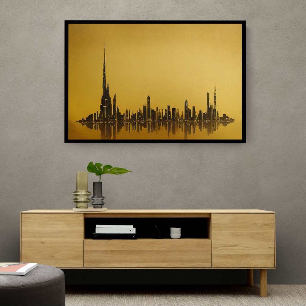 Dubai Skyline Golden Abstract