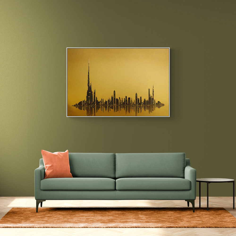 Dubai Skyline Golden Abstract