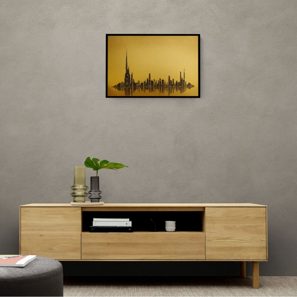 Dubai Skyline Golden Abstract