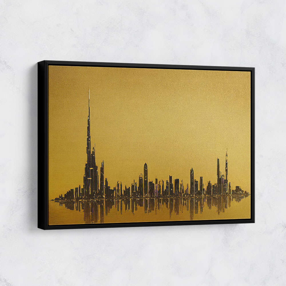 Dubai Skyline Golden Abstract