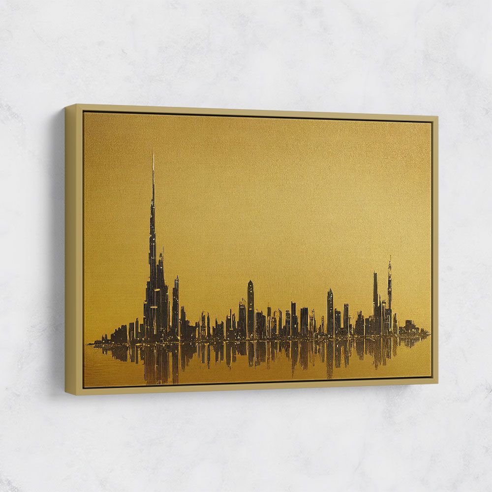 Dubai Skyline Golden Abstract