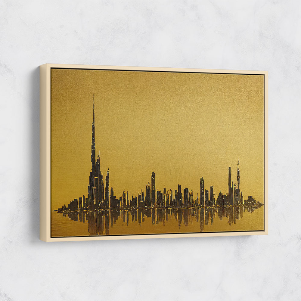 Dubai Skyline Golden Abstract